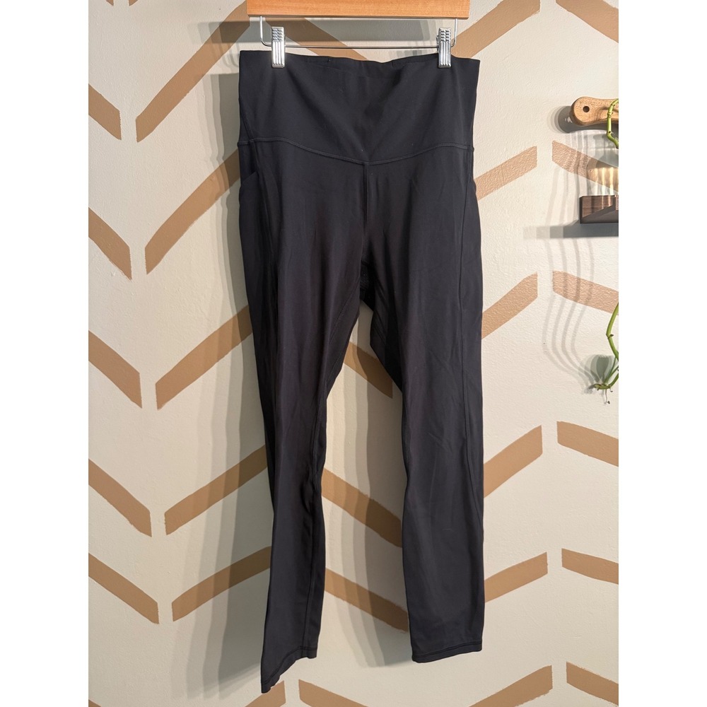 Lululemon Legging Women Size 10 Black High Rise Side Pockets LW5DCES